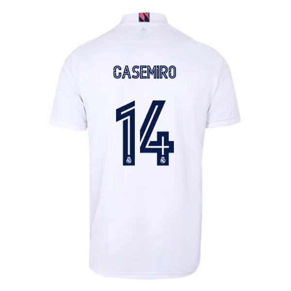 Maillot Football Real Madrid Domicile NO.14 Casemiro 2020-21 Blanc